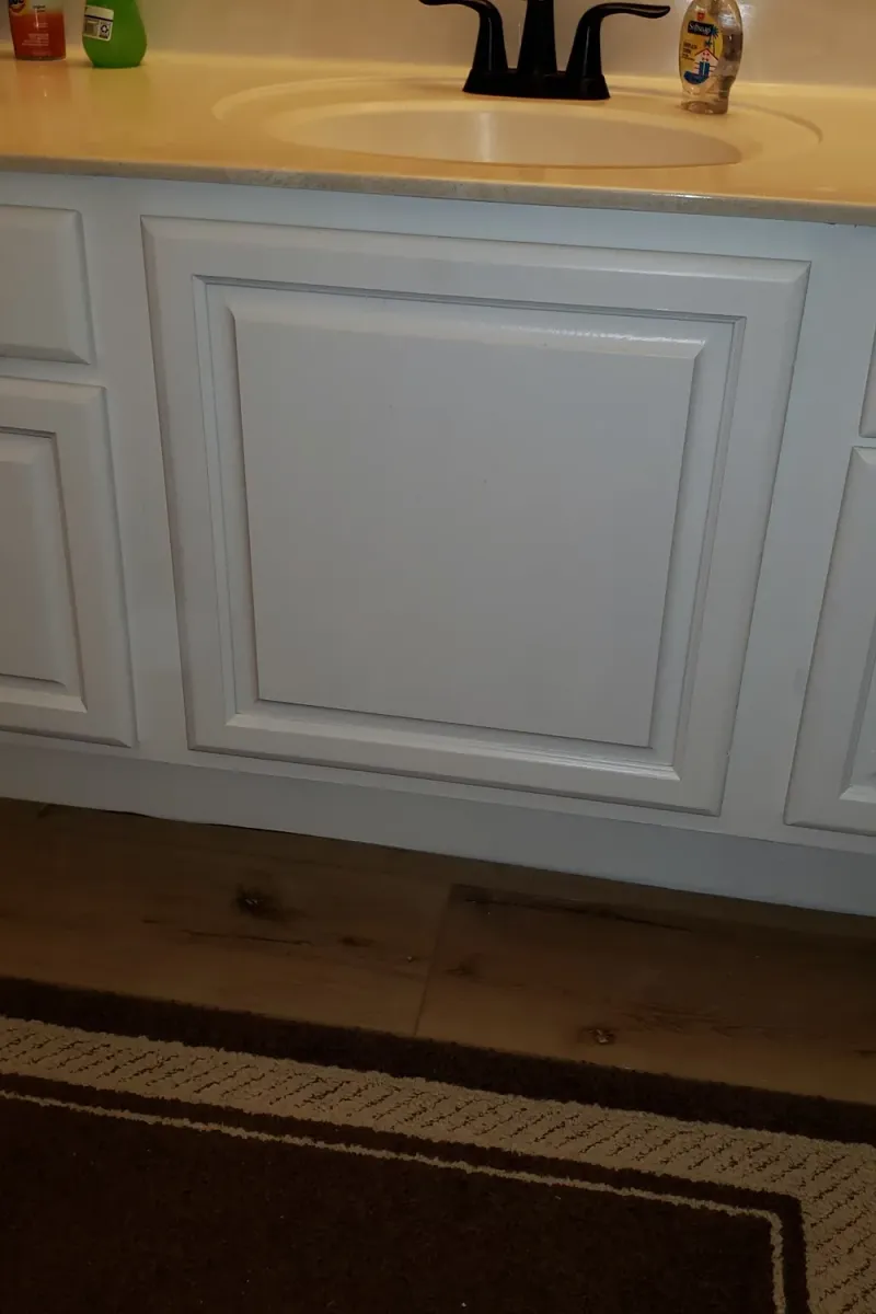The same vanity painted white